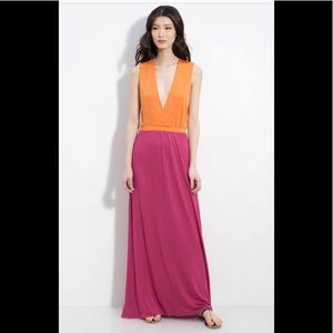 Stem Surplice Colorblock Maxi Dress